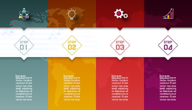 Colorful bars with business icon infographics. vector