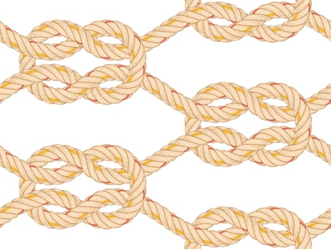 Seamless pattern with rope bending. vector