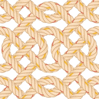 Seamless pattern with rope bending. vector