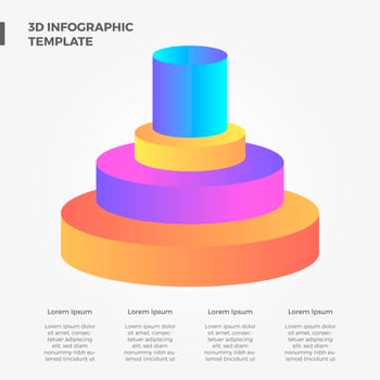 Flat 3D Bar Infographic Vector  Element
