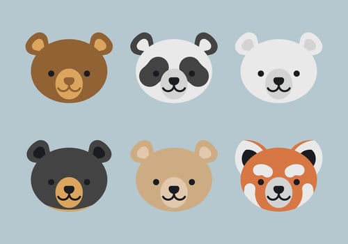 Animal Faces Set vector