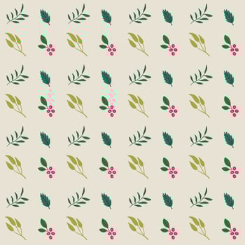 Seamless Flower and Leaves Pattern vector