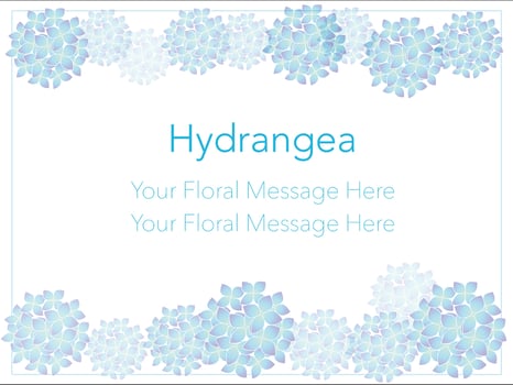 Vector frame with hydrangeas.