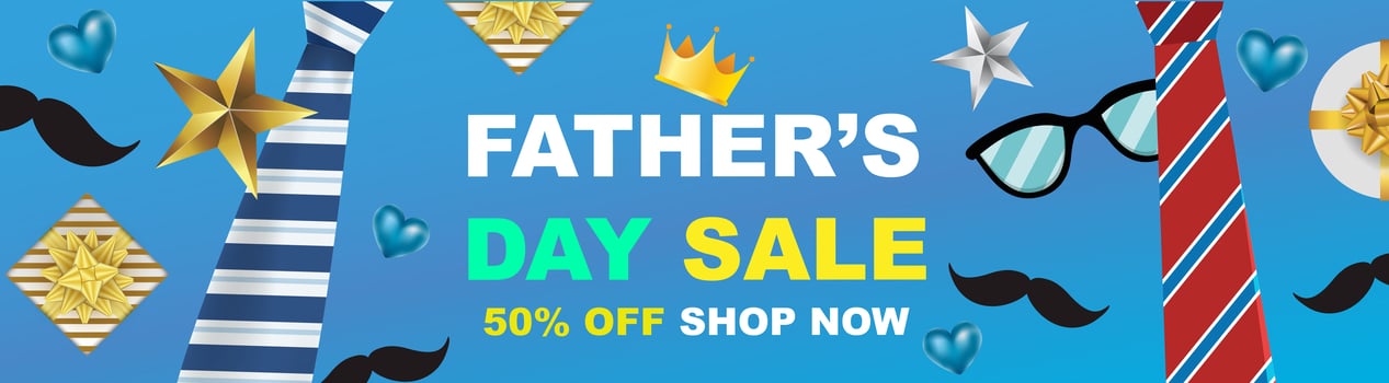 fathers day sale vector sale promotion poster or banner with open gift wrap paper concept promotion. illustration - Vector.