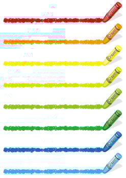 Set of colorful crayon design elements isolated on a white background. vector