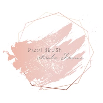 Pastel brush strokes frame. Vector illustration.