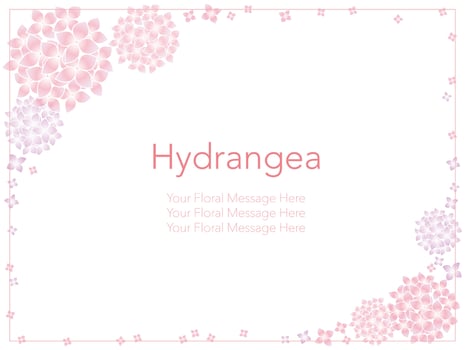 Vector frame illustration with hydrangeas.