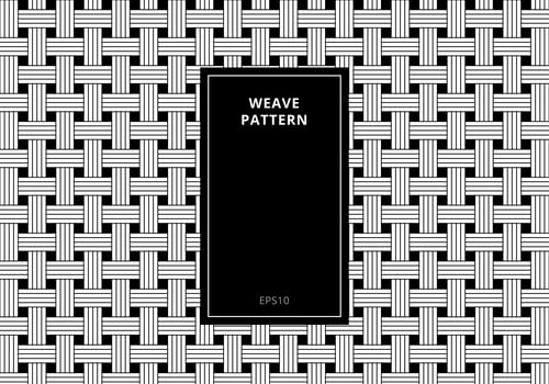 Geometric seamless black and white weave pattern background. Abstract striped geometric modern stylish texture. vector