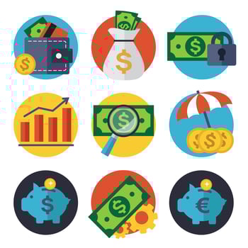Finance and Banking icons set vector