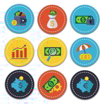 Finance and Banking icons set vector
