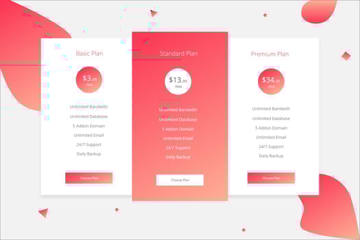 Pricing Tables vector