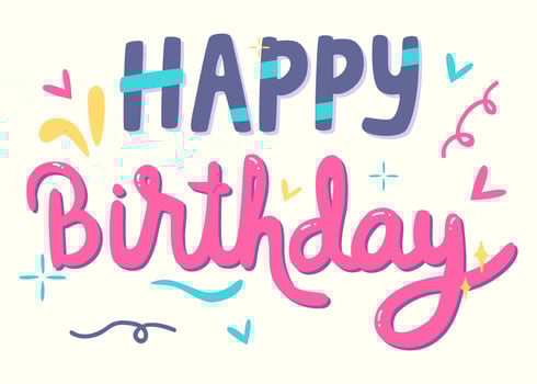 Happy Birthday Typography Vector