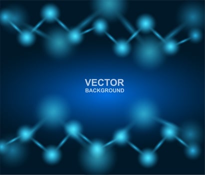 Abstract.molecules design. Atoms. Medical or Science background . Molecular structure with blue spherical particles. Vector illustration.