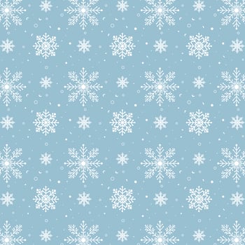 Blue snowflakes pattern. White snowflakes pattern on blue background vector