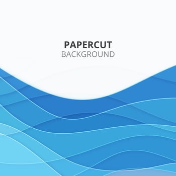 Blue paper cut background. Business background vector