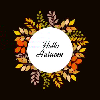 Hello autumn leaves frame vector