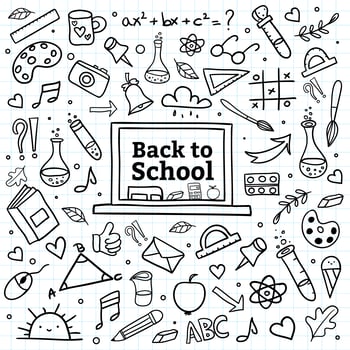 Hand draw back to school background vector
