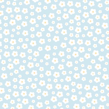 White flowers on blue background vector
