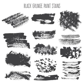 Black grunge brush splashes vector