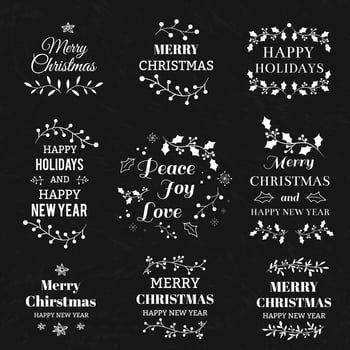 Christmas typographic elements vector