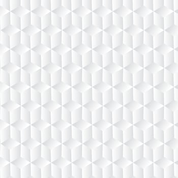 White cube geometric background, paper art pattern vector
