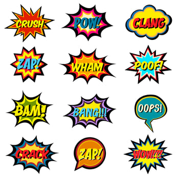 Comic book words. Comic speech bubble set vector