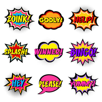 Comic book words. Comic speech bubble set vector