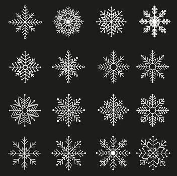 White snowflakes set vector