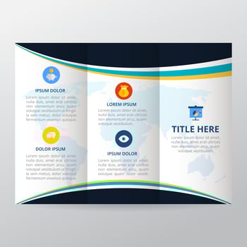 Trifold brochure, business brochure template, trend brochure. vector