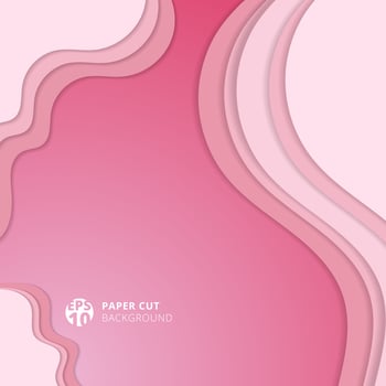 Abstract realistic soft pink paper cut background and textured with wavy layers vector