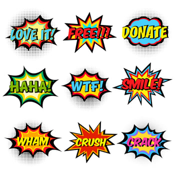 Comic book words. Comic speech bubble set vector