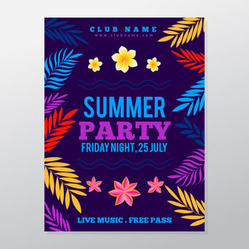 Summer tropical party posterSummer tropical party poster vector