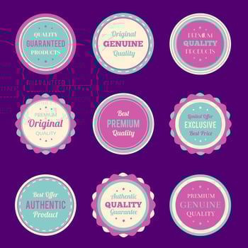 Colorful badges and labels set vector