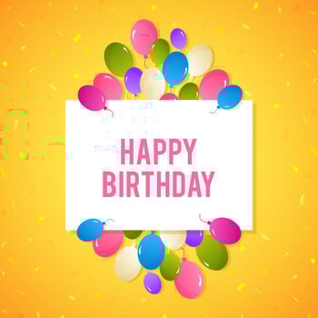 Colorful Birthday background with balloons and confetti vector