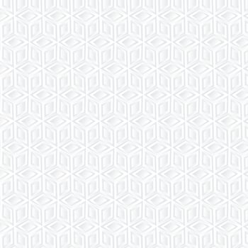 White cube geometric background, paper art pattern vector