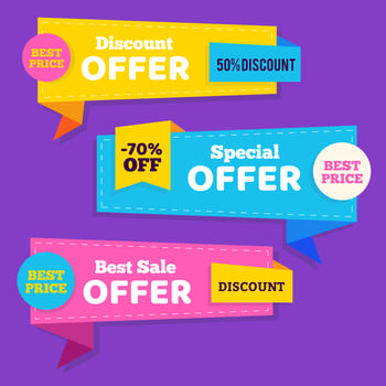Trendy Sale Geometric Bubbles, Flat Shapes. Discount offer price labels vector
