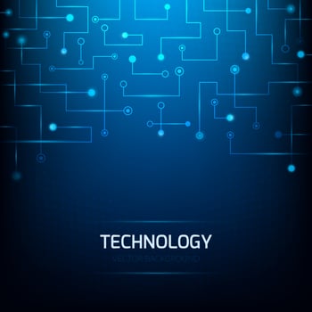 Blue technology background. Abstract technology circuit board background vector