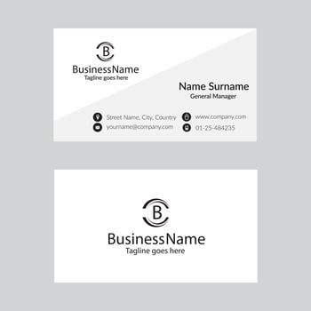 White minimal business card template vector