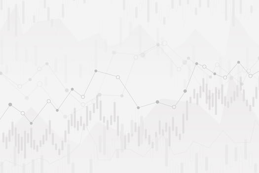 abstract financial chart with uptrend line graph and numbers in stock market on gradient white color background vector