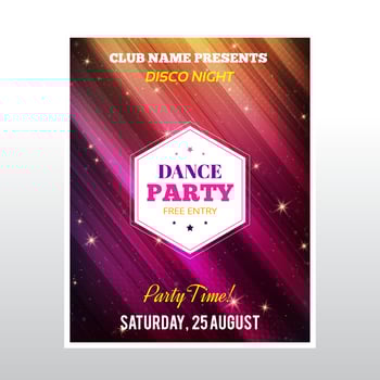 Disco party poster vector