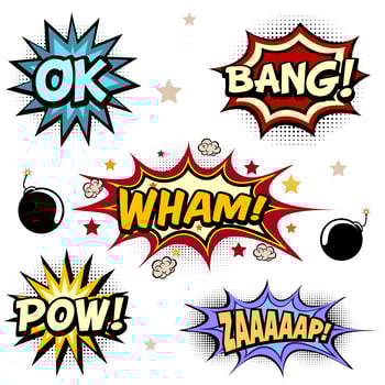 Comic book vector elements