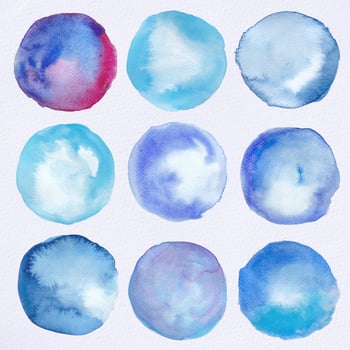 Watercolor round labels collection vector
