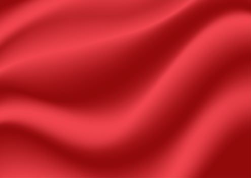 Abstract texture Background. Red Satin Silk. Cloth Fabric Textile  with Wavy Folds.  vector