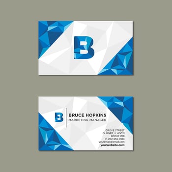 Low Poly Blue Business Card vector