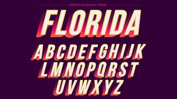 Bold Colorful Typography vector