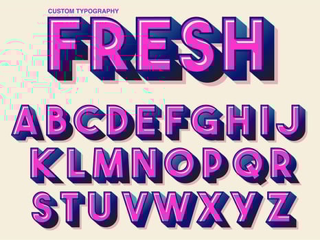 Bold Pink Retro Typography vector