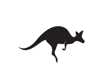 Kangaroo jump animal logo and symbols vector