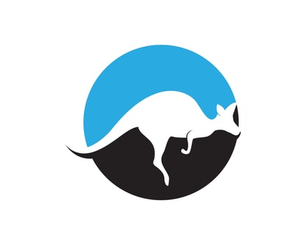 Kangaroo jump animal logo and symbols vector