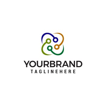 technology logo design concept template vector