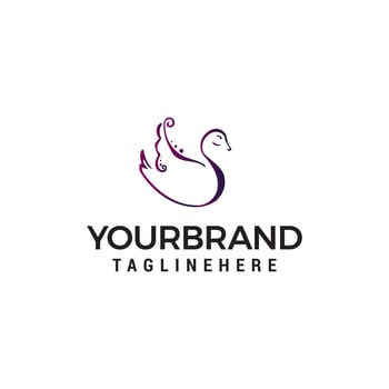 swan logo design concept template vector
